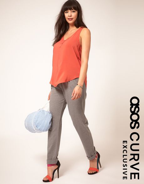 Tba Curve Exclusive Smart Jersey Trousers in Gray (grey) - Lyst