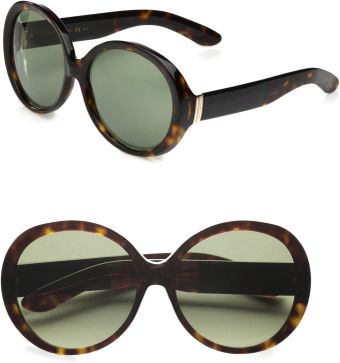Yves Saint Laurent Over-sized Round Plastic Sunglasses - Lyst