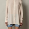 Acne Shining Sheer Blouse in Beige (nude) - Lyst