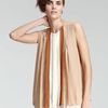 Chloé Sleeveless Pleated Blouse in Beige - Lyst