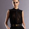 Gucci Pleated Shortsleeve Shirt in Black (black white) - Lyst