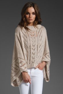 Halston Heritage Oversize Pointelle Poncho - Lyst