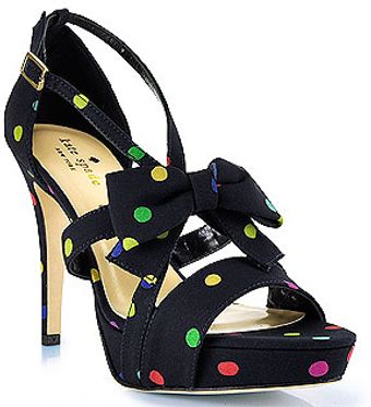 Kate Spade Gemma - Midnight Polka Dotted Fabric Platform Sandal - Lyst