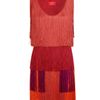 Lanvin Tiered Fringed Silk Satin Dress in Red (multi) - Lyst