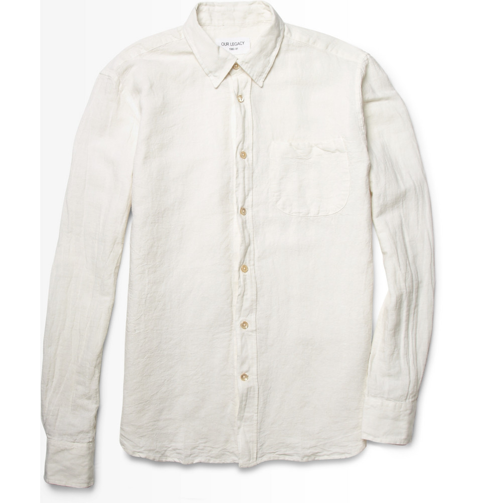 linen blend white t shirt