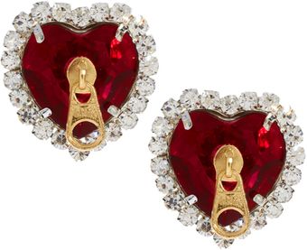 Asos Limited Edition Rhinestone Heart Zip Stud Earrings - Lyst