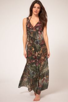 Ted Baker Maxi Wrap Kaftan With Jungle Print - Lyst
