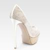 Valentino Lace & Satin Bridal Peep Toe Platform Pumps in Beige (nude) - Lyst