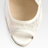 Valentino Lace & Satin Bridal Peep Toe Platform Pumps in Beige (nude) - Lyst