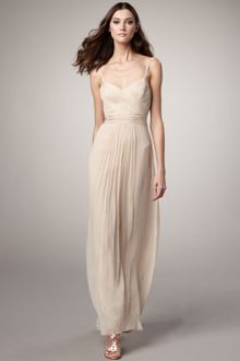 Vera Wang Lavender Ruched Chiffon Gown - Lyst