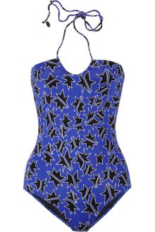 Miu Miu Printed Halterneck Swimsuit - Lyst