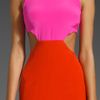 Naven 2 Tone Cutout Dress in Pop Pink/orange Crush in Red (pop pink & orange crush) - Lyst