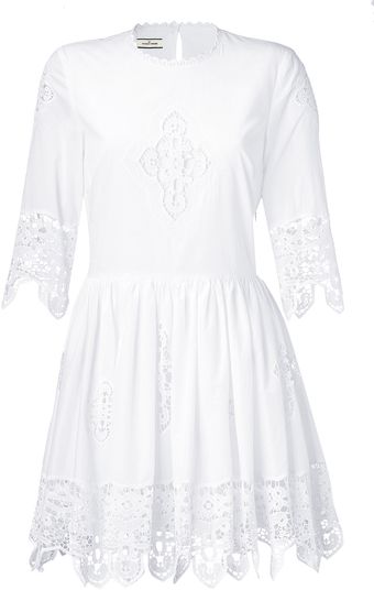 By Malene Birger White Cotton Romantic Dress - Lyst