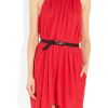 Isabel Marant Fly Gathered Washedgeorgette Dress in Red - Lyst
