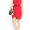 Isabel Marant Fly Gathered Washedgeorgette Dress in Red - Lyst