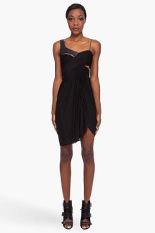 Alexander Wang Draped Leather Harness Dress - Lyst