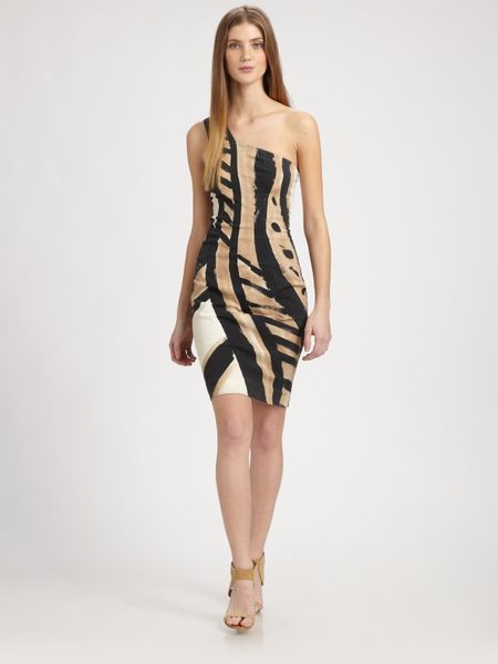Donna Karan New York Serpent Print Dress in Black (bone) - Lyst