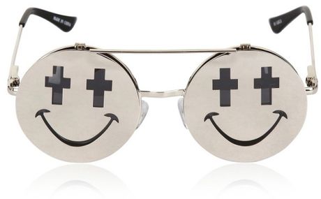 Jeremy Scott Shiny Smile Sunglasses in Silver for Men - Lyst