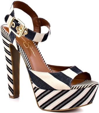 Jessica Simpson Papaya - Navy Silver Stripe - Lyst