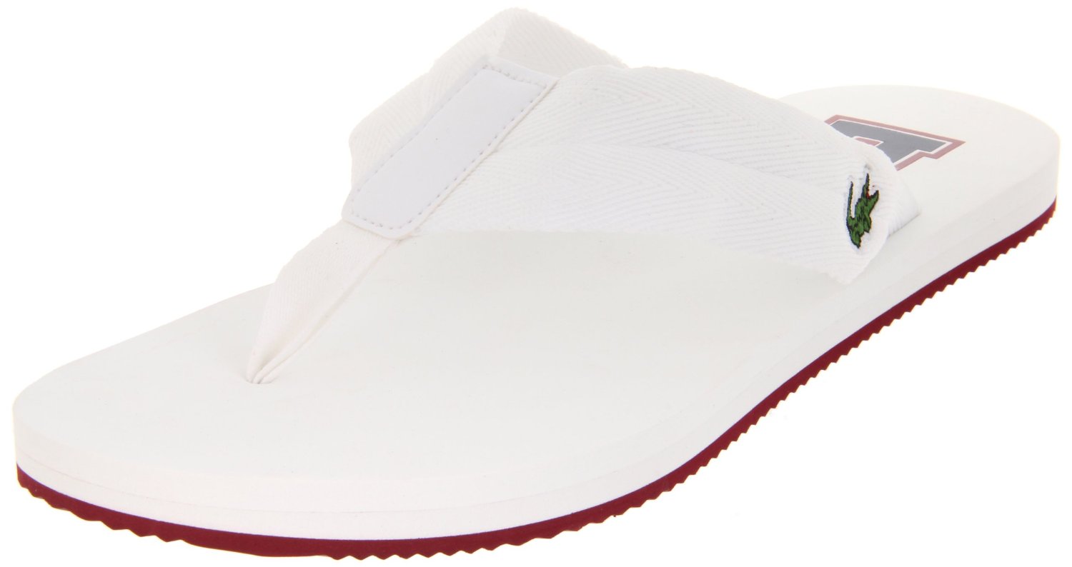 lacoste leather flip flops