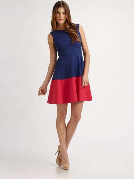 Shoshanna Aline Dress in Blue (black) - Lyst