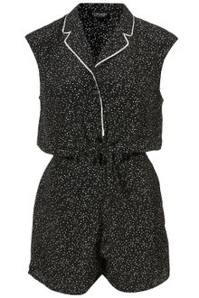 Topshop Tie Front Playsuit - Lyst