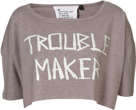 Topshop Trouble Maker Crop By Tee and Cake in Pink - Lyst
