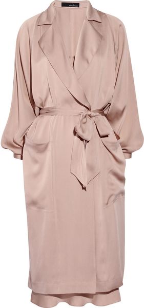 Amanda Wakeley SilkCrepe Shirt Dress in Pink - Lyst
