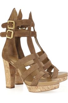 Chloé Suede Multi-strap Platform Sandals - Lyst