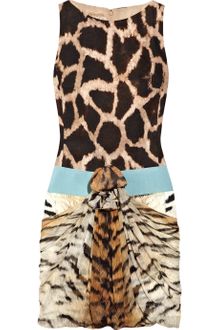 Giambattista Valli Linen and Silk-georgette Animal-print Dress - Lyst