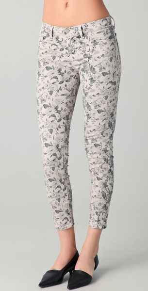  Floral Cropped Skinny Jeans 
