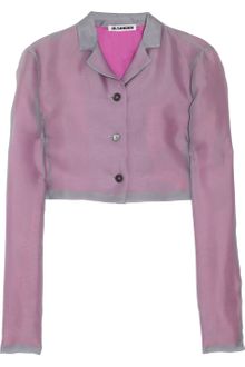 Jil Sander Cropped Silk-organza Blazer - Lyst