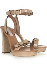 Stella McCartney Buckled Faux Patent-leather Sandals