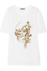 Alexander McQueen Embellished Cotton Skull T-shirt
