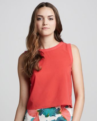 Alice + Olivia Anita Knit-trim Tank - Lyst