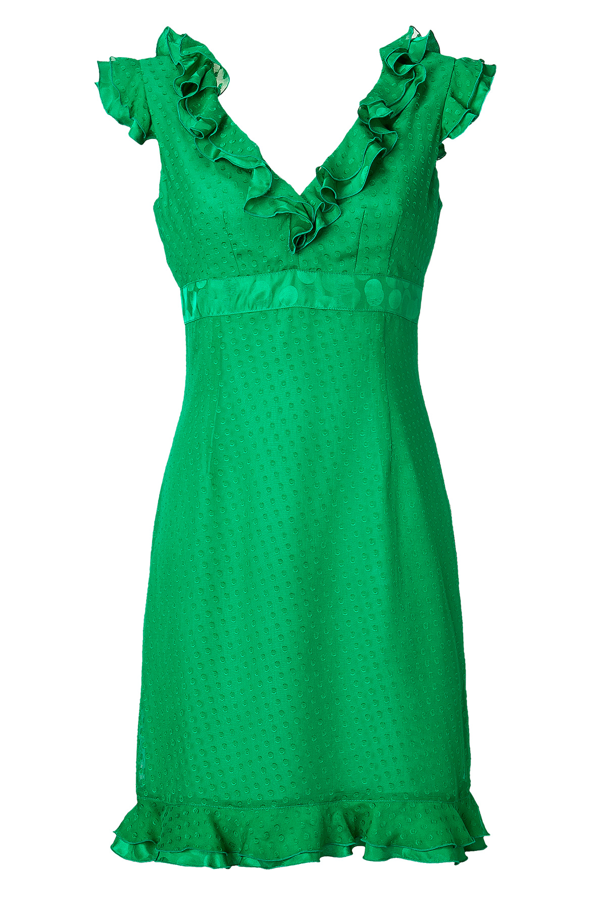Anna Sui Emerald Ruffle Silk Dress in Green (emerald) Lyst