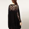 Asos Collection Asos Knitted Trapeze Dress with Lace Insert in Purple (mink) - Lyst