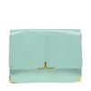 Asos Collection Leather Portfolio Clutch with Metal Tip in Green (mint) - Lyst