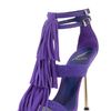 B Brian Atwood Fringe Tstrap Sandal in Purple - Lyst