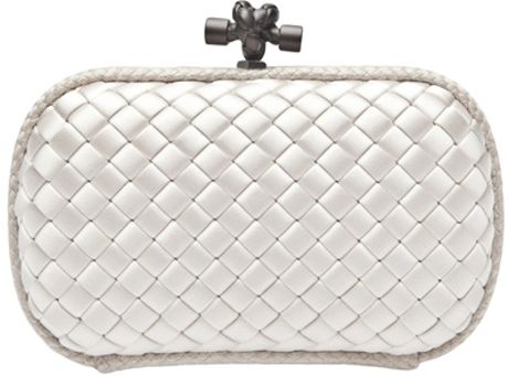 Bottega Veneta Mini Knot Clutch in White - Lyst