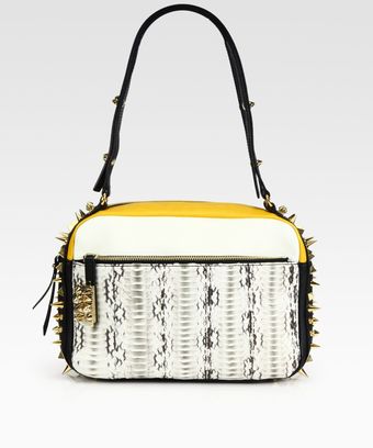 Christian Louboutin Roxanne Medium Watersnake & Leather Shoulder Bag - Lyst