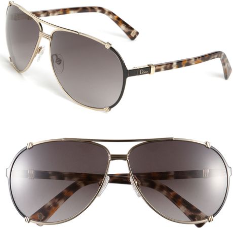 Dior Chicago Metal Aviator Sunglasses in Gold - Lyst