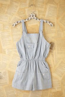 Free People Vintage Seersucker Overall Romper - Lyst