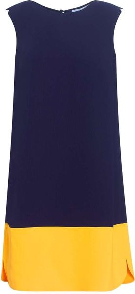 Jaeger Colour Block Dress in Blue (navy) - Lyst