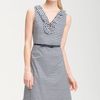 Kate Spade Henley Ruffle Striped Dress in Black (white/midnight) - Lyst