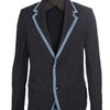 Kolor Pinstriped Jacket with Raw Denim Piping in Blue for Men (navy) - Lyst