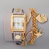 La Mer Collections Peace Charm Wrap Watch in Beige (nude) - Lyst