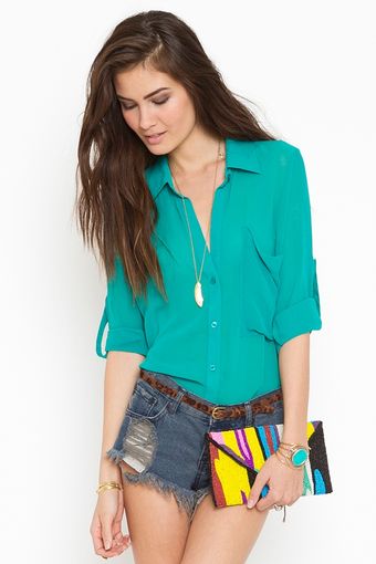 Nasty Gal Buttoned Up Blouse - Lyst