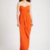 Nicole Miller Strapless Silk Chiffon Gown in Orange (blue) - Lyst