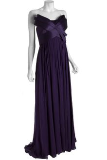 Notte By Marchesa Violet Silk Chiffon Strapless Sculpted Bodice Evening Gown - Lyst